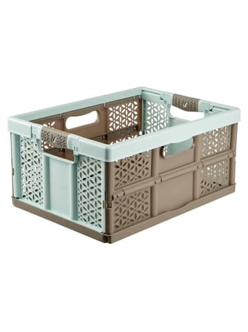 Joybos Aufbewahrungskorb in Hellbraun/ Hellblau - (B)48 x (H)34,5 x (T)23,5 cm