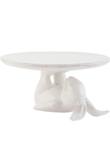 Clayre & Eef Taartplateau wit - (H)8 x Ø 17 cm