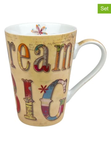 Könitz 2er-Set: Jumbotassen "Dream Big" in Bunt - 420 ml