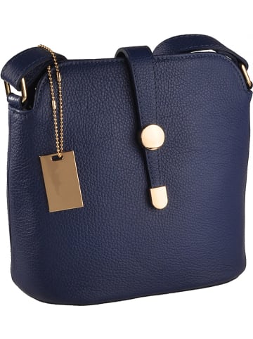 Florence Bags Leren schoudertas "Larissa" donkerblauw - (B)26 x (H)21 x (D)12 cm
