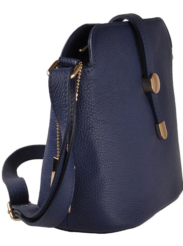 Florence Bags Leren schoudertas "Larissa" donkerblauw - (B)26 x (H)21 x (D)12 cm