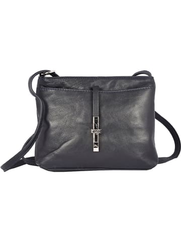 Florence Bags Leder-Umhängetasche "New Sport" in Dunkelblau - (B)20 x (H)18 x (T)5 cm