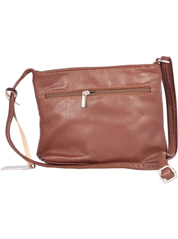 Florence Bags Skórzana torebka "New Sport" w kolorze brązowym - 20 x 18 x 5 cm