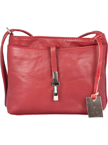 Florence Bags Skórzana torebka "New Sport" w kolorze czerwonym - 20 x 18 x 5 cm