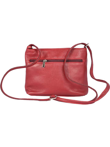 Florence Bags Skórzana torebka "New Sport" w kolorze czerwonym - 20 x 18 x 5 cm