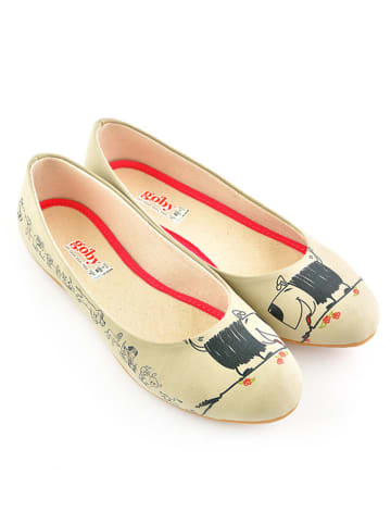 Goby Leder-Ballerinas in Beige