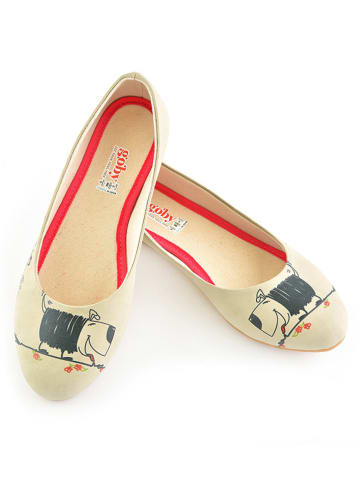 Goby Leder-Ballerinas in Beige