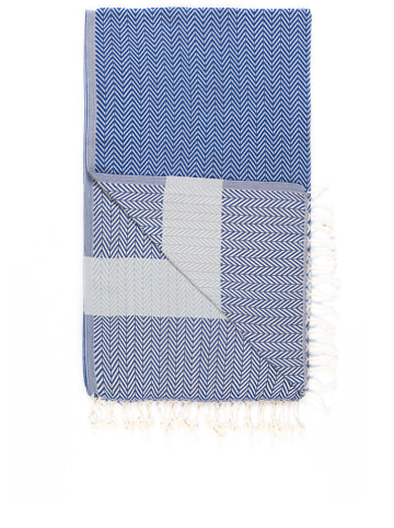 ILVY'S Hamamtuch in Blau/ Türkis - (L)180 x (B)100 cm