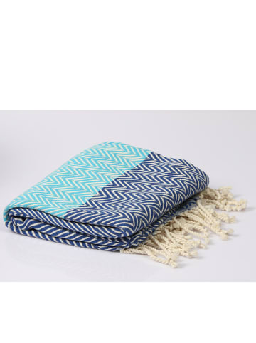 ILVY'S Hamamtuch in Blau/ Türkis - (L)180 x (B)100 cm