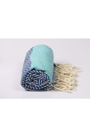 ILVY'S Hamamtuch in Blau/ Türkis - (L)180 x (B)100 cm