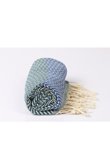 ILVY'S Hamamtuch in Dunkelblau/ Blau - (L)180x (B)95 cm