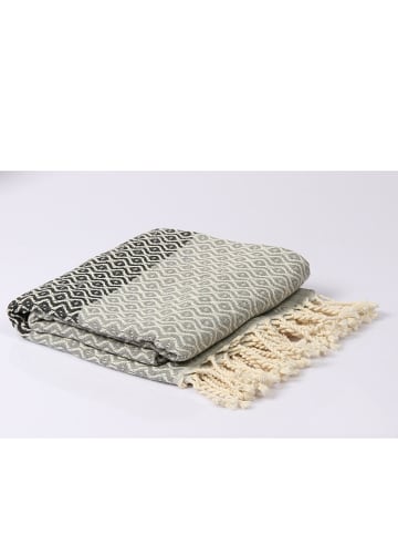 ILVY'S Hamamtuch in Grau/ Schwarz - (L)180 x (B)95 cm
