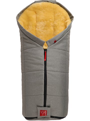 Kaiser Naturfellprodukte Lammfell-Fußsack "Iglu" in Hellgrau - (L)93 x (B)45 cm