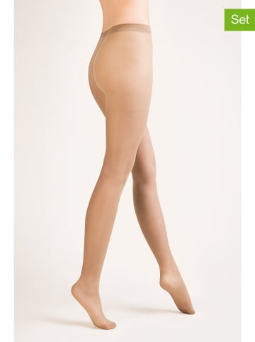 Gabriella 3-delige set: panty's "Lycra Classic" beige - 20 denier