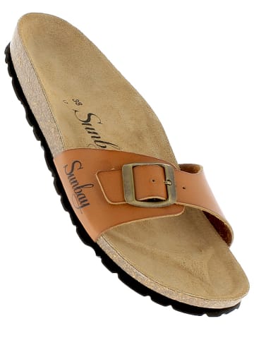 Sunbay Leren slippers "Jasmin" camel