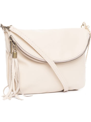Anna Morellini Leder-Umhängetasche in Beige - (B)22 x (H)18 x (T)2 cm