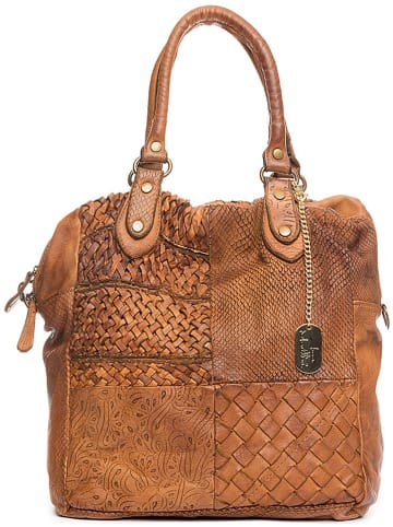 Anna Morellini Leren handtas lichtbruin - (B)32 x (H)33 x (D)15 cm