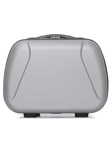 Hero Beautycase "Lanzarote" zilverkleurig - (B)32 x (H)23 x (D)16 cm