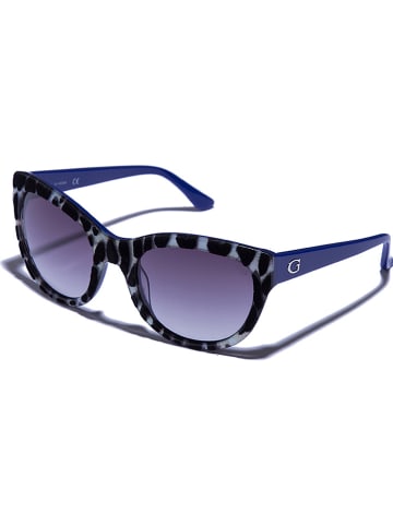 Guess Damen-Sonnenbrille in Blau-Schwarz-Transparent/ Grau