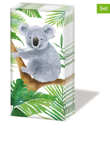 ppd 6er-Set: Taschentücher "Koala bear" in Weiß/ Grün - 6x 10 Stück