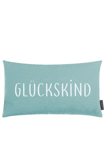Magma Heimtex Kissen "Glückskind" in Türkis - (B)30 x (H)50 cm