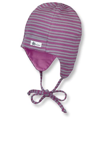 Sterntaler Mütze in Lila/ Grau