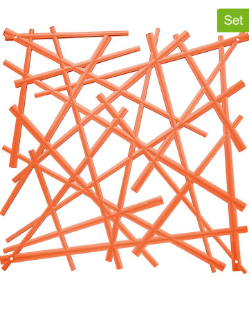 koziol 4-delige set: roomdivider-elementen "Stixx" oranje - (L)27 x (B)27 cm