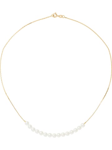 Pearline Gouden ketting met zoetwaterkweekparels wit - (L)42 cm