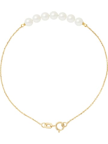 Mitzuko Złota bransoletka z perłami w kolorze białym