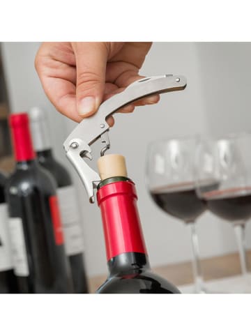 InnovaGoods 6tlg. Wein-Zubehör-Set in Silber/ Schwarz