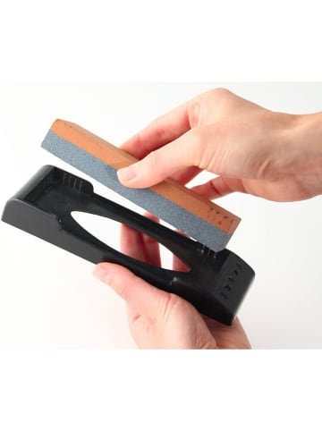 Nirosta Wetz-/Polierstein in Grau - (L)14 x (B)5 cm