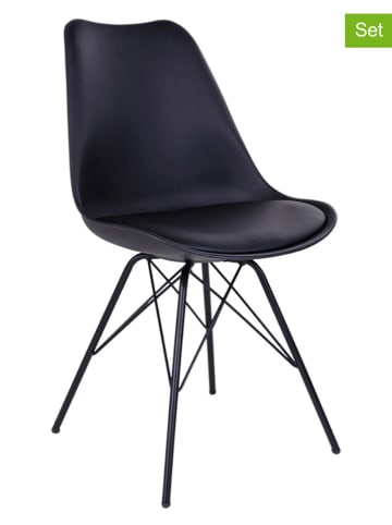 House Nordic 2-delige set: stoelen zwart - (B)55 x (H)86 x (D)48 cm