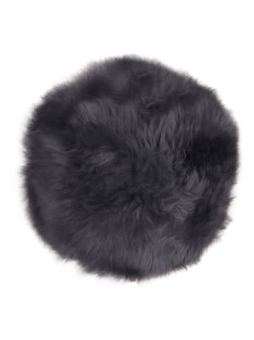 House Nordic Leder-Kissen in Anthrazit - Ø 35 cm