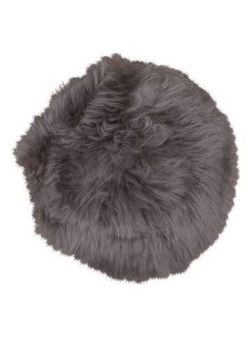House Nordic Leder-Kissen in Grau - Ø 35 cm