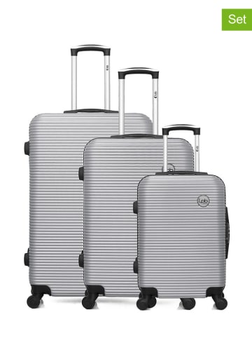 Les P´tites Bombes 3-delige hardcase-trolleyset "Munich" zilverkleurig