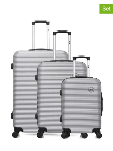 Les P´tites Bombes 3tlg. Hardcase-Trolleyset "Munich" in Silber
