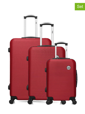 Les P´tites Bombes 3tlg. Hardcase-Trolleyset "Munich" in Rot