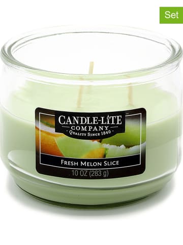 CANDLE-LITE 2-delige set: geurkaarsen "Fresh Lemon Slice" groen - 2x 283 g
