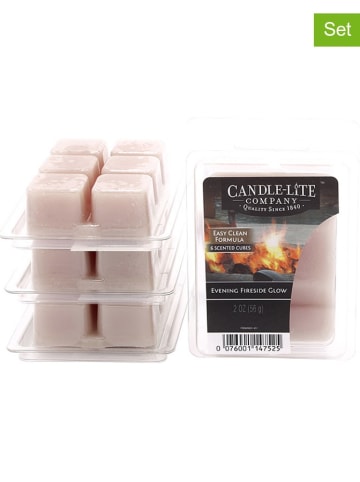 CANDLE-LITE 2-delige set: geurwas "Evening Fireside Glow" grijs - 2x 56 g