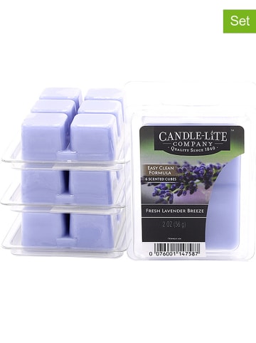 CANDLE-LITE 2-delige set: geurwas "Fresh Lavender Breeze" paars - 2x 56 g
