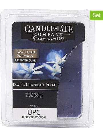 CANDLE-LITE 2-delige set: geurwas "Exotic Midnight Petals" blauw - 2x 56 g