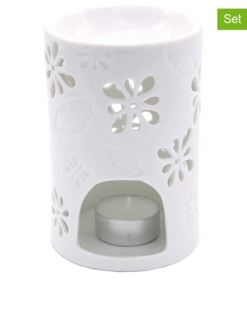 CANDEL-LITE 2er-Set: Duftlampen "Nyl" in Weiß - (H)13 x Ø 8,5 cm