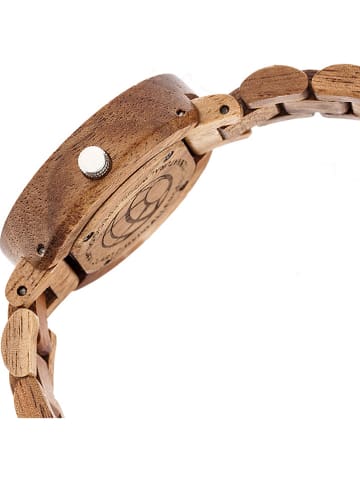 Earth wood Kwartshorloge "Mimosa" hout