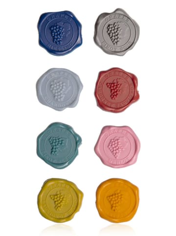 Vacu Vin 8-delige set: glasmarkers "Classic" meerkleurig