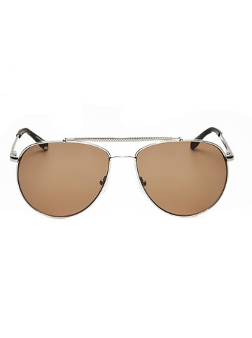 Lacoste Okulary przeciwsłoneczne unisex w kolorze srebrno-brązowym