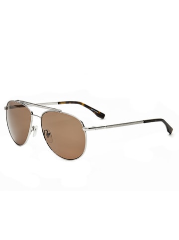Lacoste Unisex-Sonnenbrille in Silber/ Braun