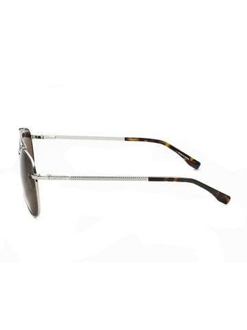 Lacoste Okulary przeciwsłoneczne unisex w kolorze srebrno-brązowym