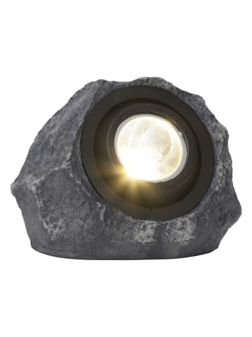 STAR Trading LED-Solarleuchte "Rocky" in Grau - (B)20 x (H)16 cm