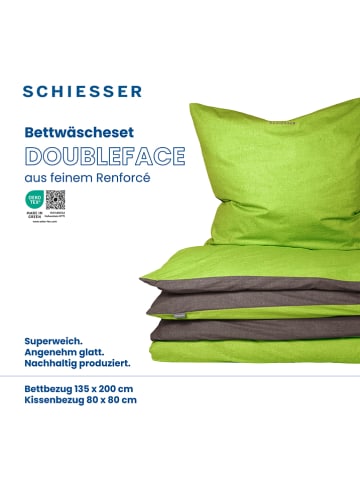 Schiesser Komplet pościeli renforcé w kolorze zielono-antracytowym