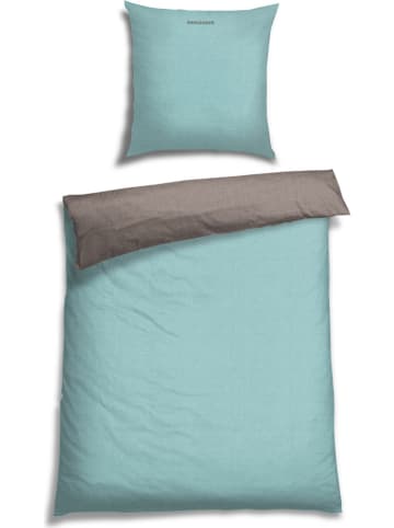 Schiesser Renforcé-Bettwäsche-Set "Double Face" in Mint/ Silber